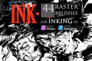 INK for Affinity: 44 Brushes + Dehalftonizer macro