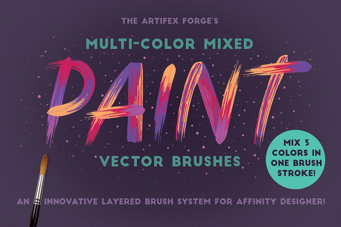 Multi-Color Mixed Paint Affinity Brushes