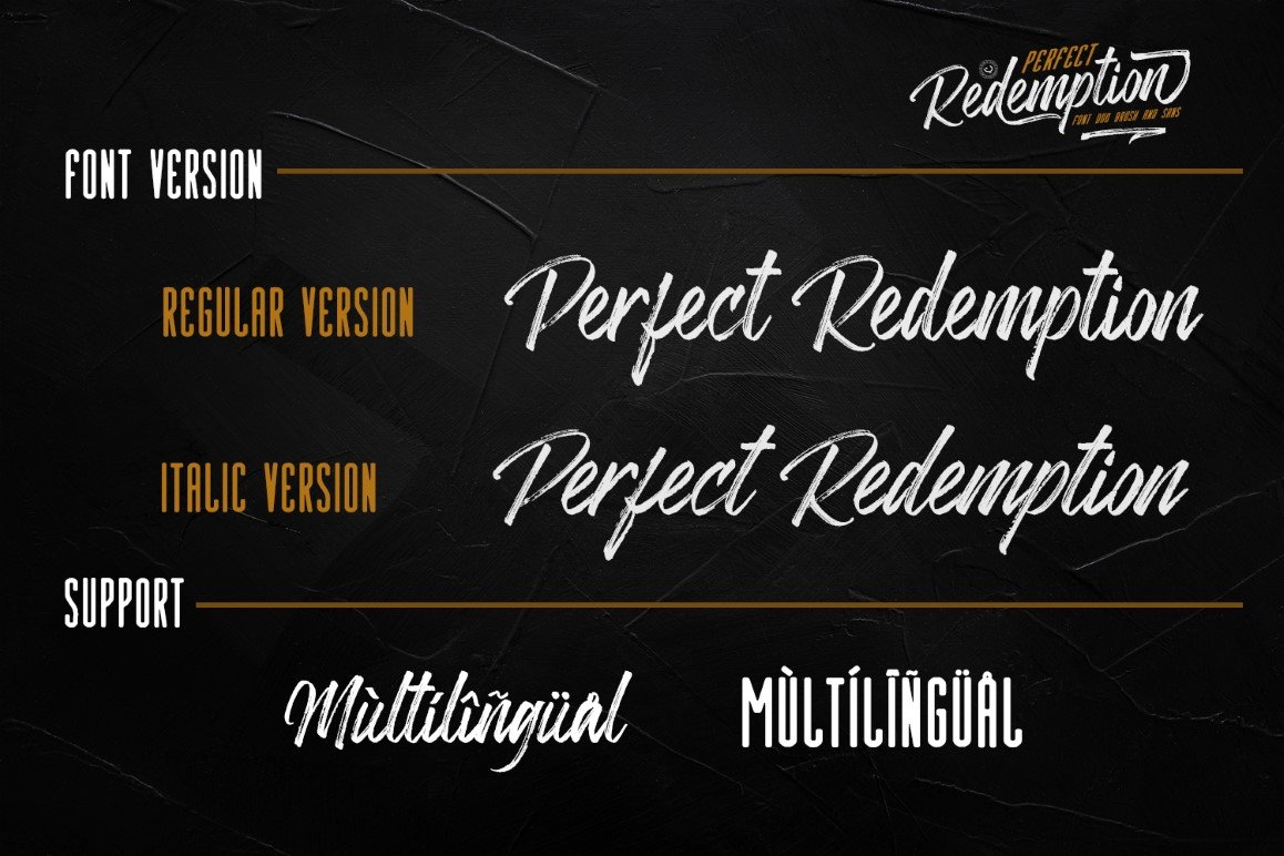 Perfect Redemption - Font Duo + Extras