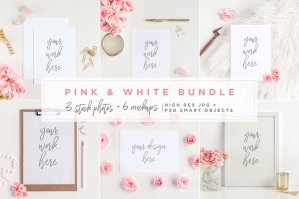 Pink & White Bundle - Mockups