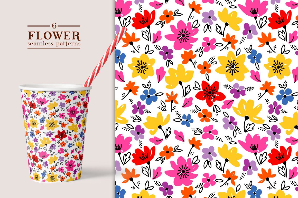 Spring Floral Pattern in 6 Colors