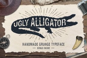 Ugly Alligator - Grunge Typeface + Bonus