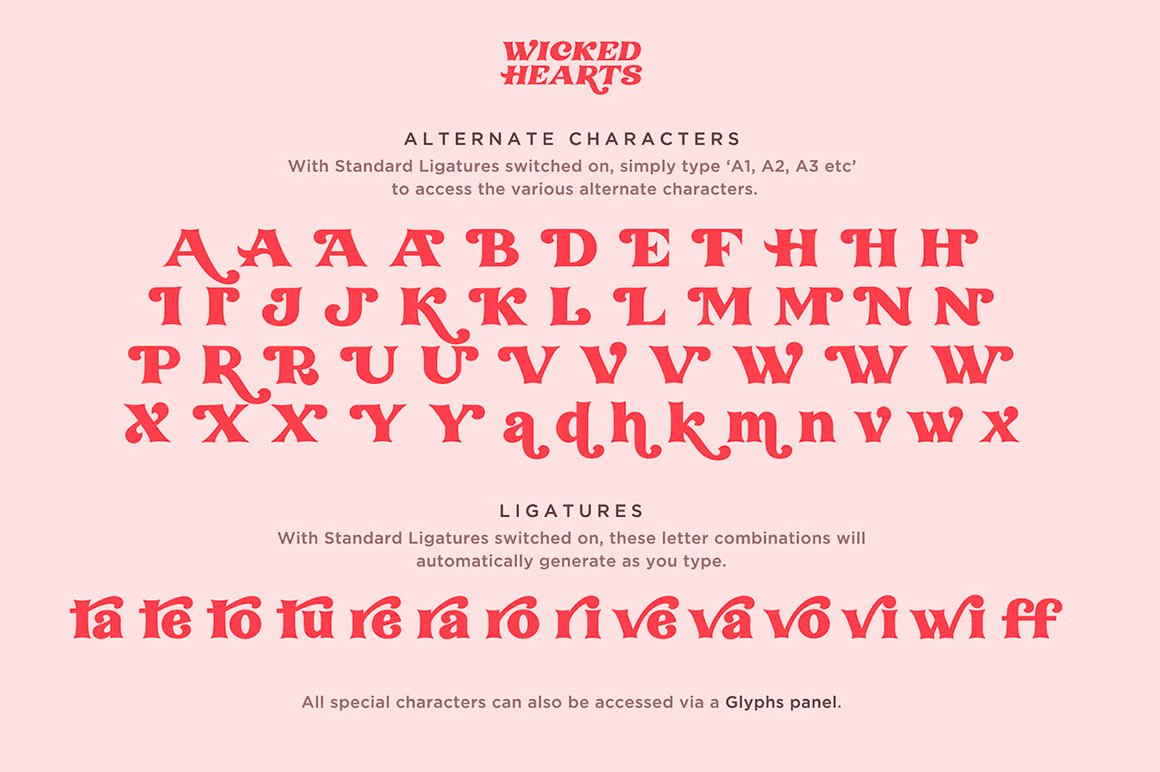 Wicked Hearts Retro Serif