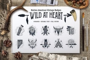 Wild at Heart - 10 Vintage Badges Part 1