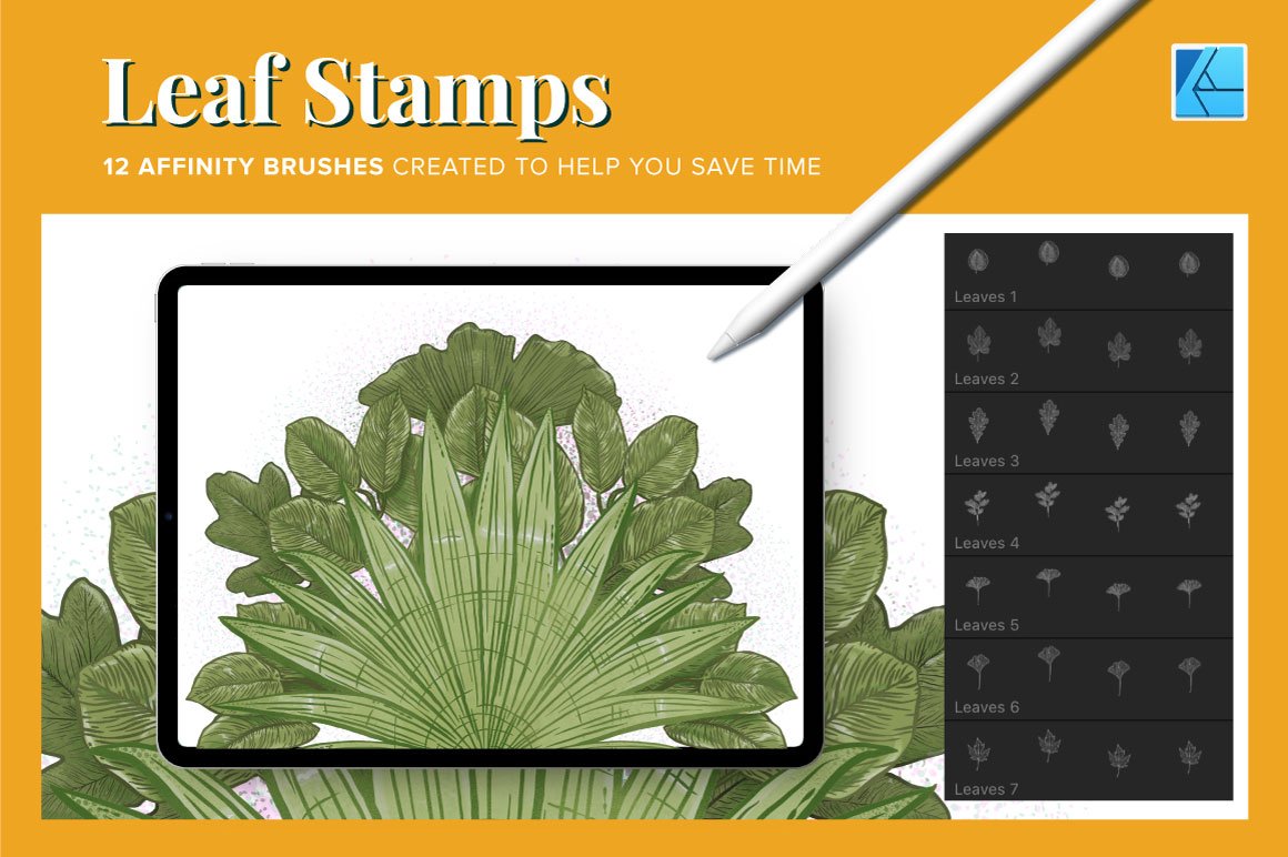 12 Leaf Affinity Stamp Brushes