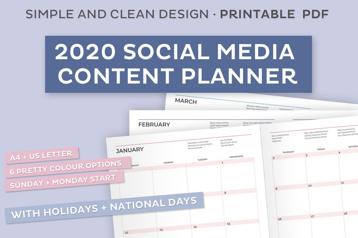 2020 Social Media Content Planner