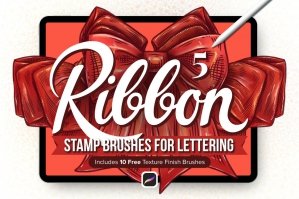 5 Ribbon Procreate Stamp Brushes