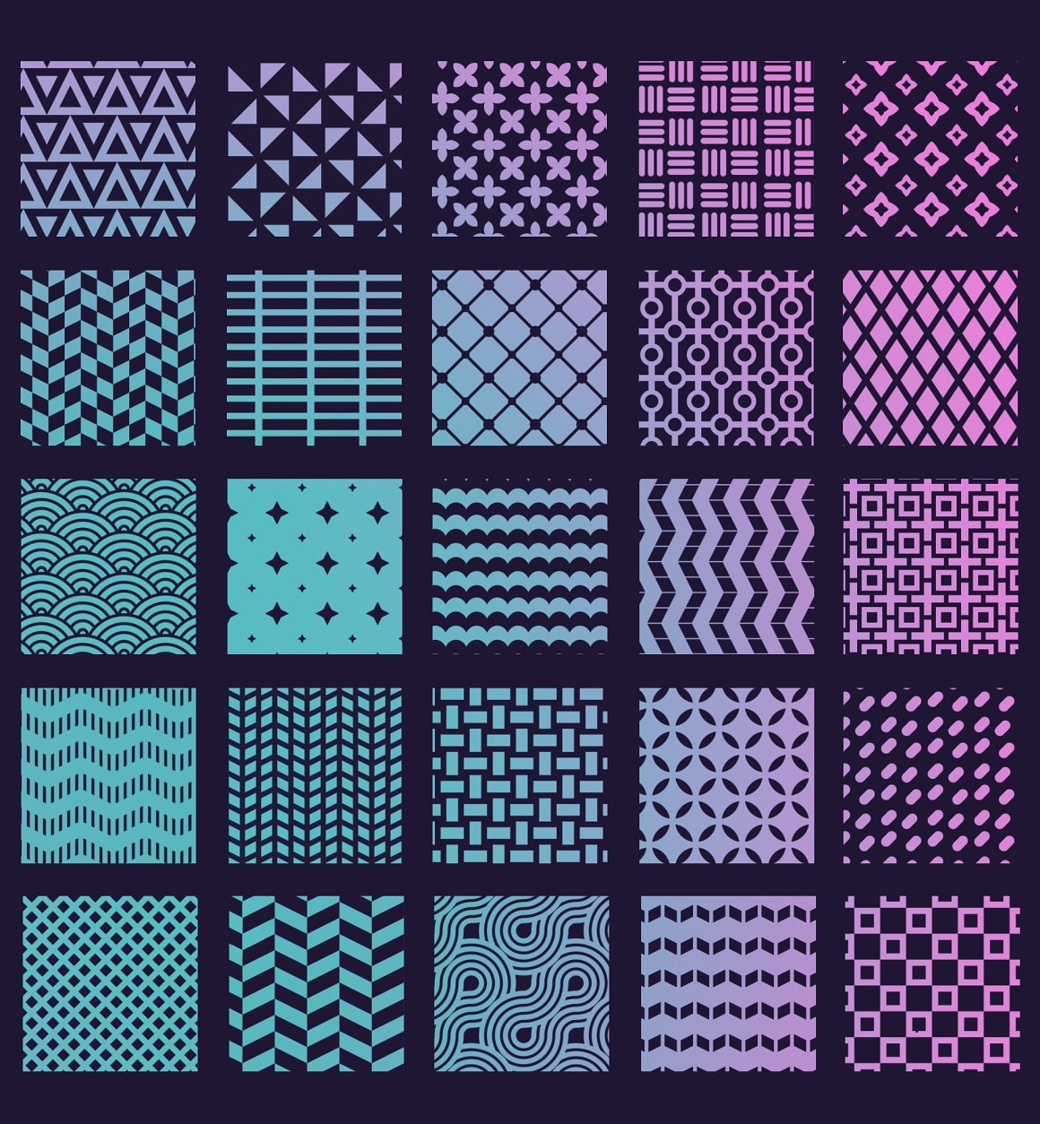 50 Geometric Pattern Brushes for Procreate