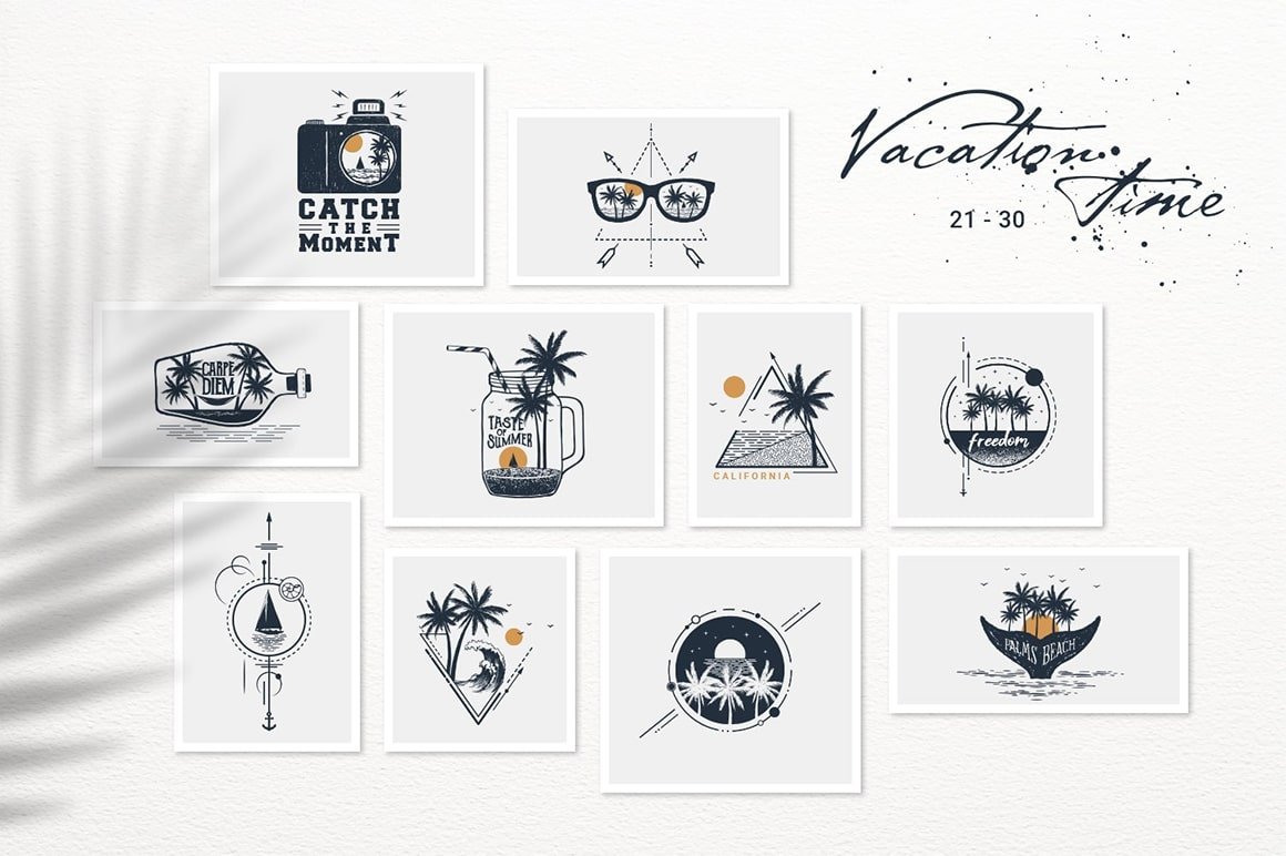 50 Logos & Badges. Vacation Time