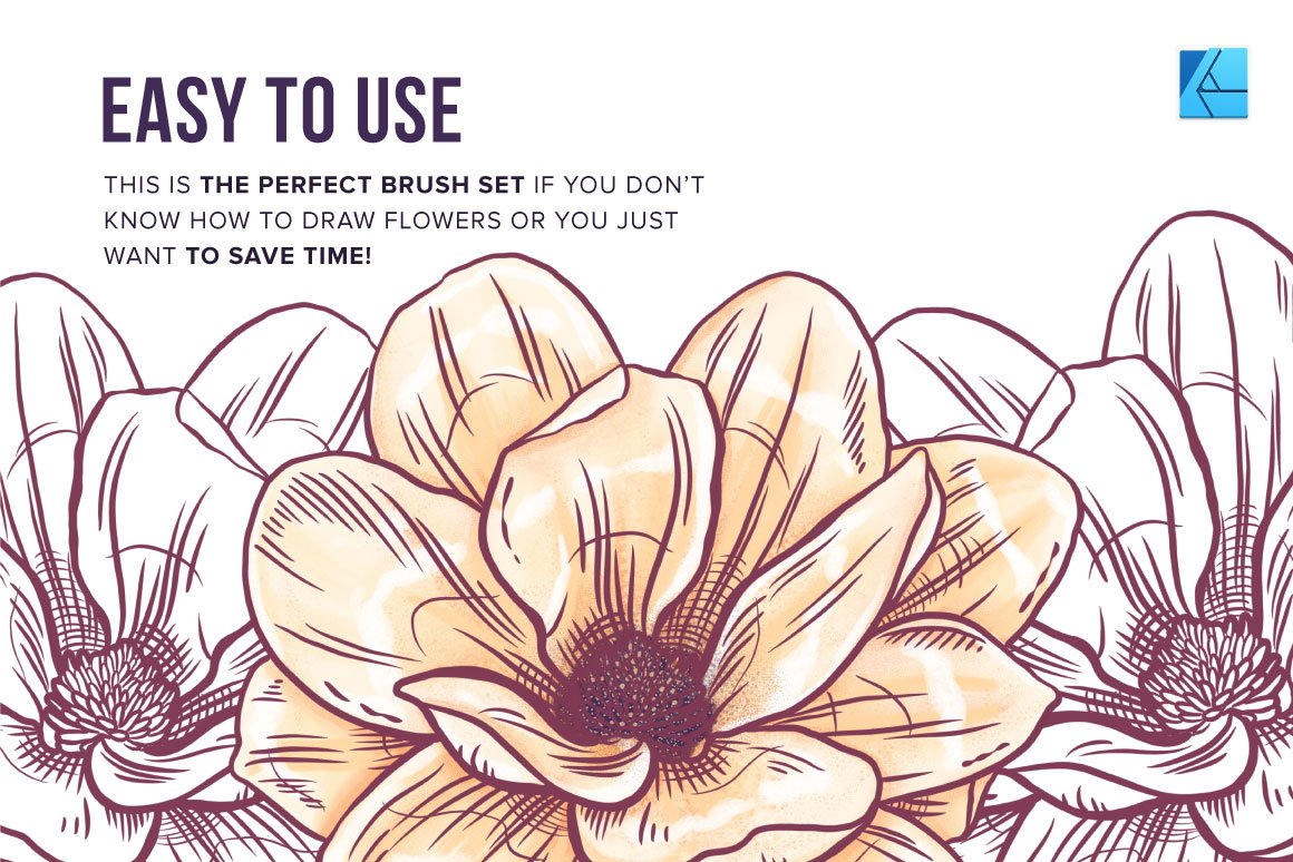 70 Flower Stamp Affinity Brushes