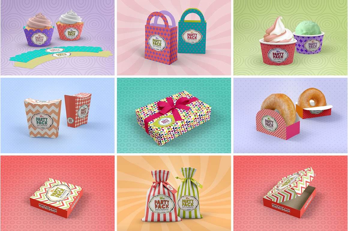 BUNDLE: Party Packaging Mockup Collection