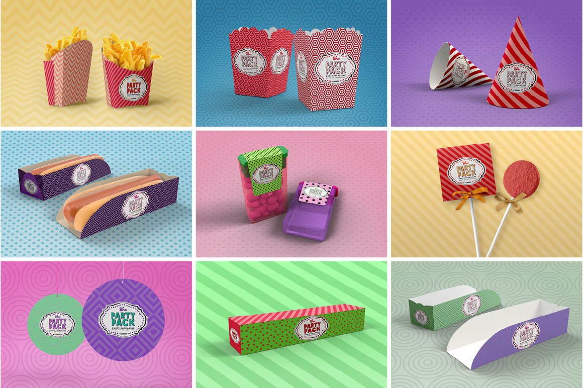 BUNDLE: Party Packaging Mockup Collection