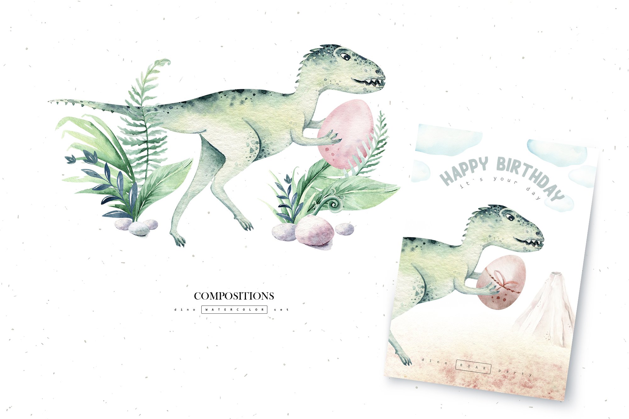 Dino Watercolor Collection - Dinosaur Set Part II