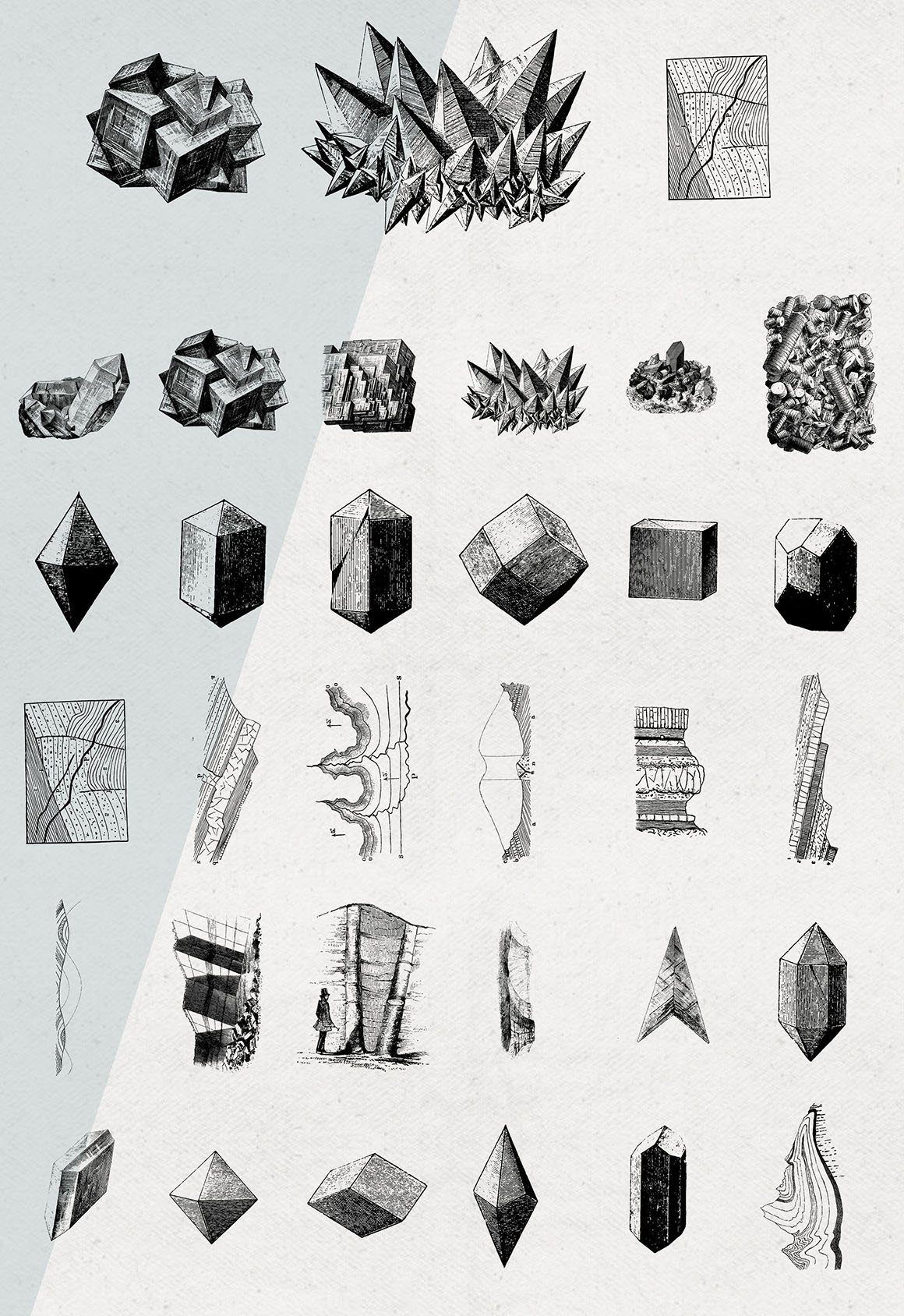 Gems & Stones Geology Illustrations