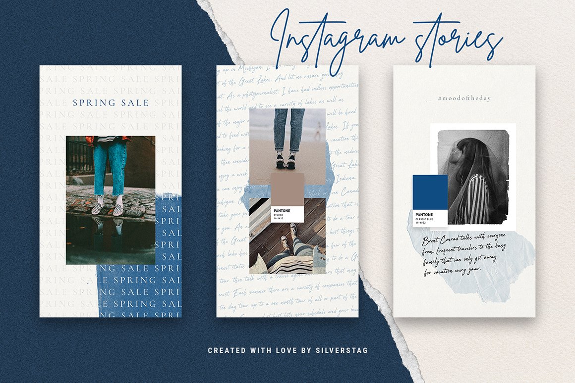 InstaBlue Minimal Instagram Stories