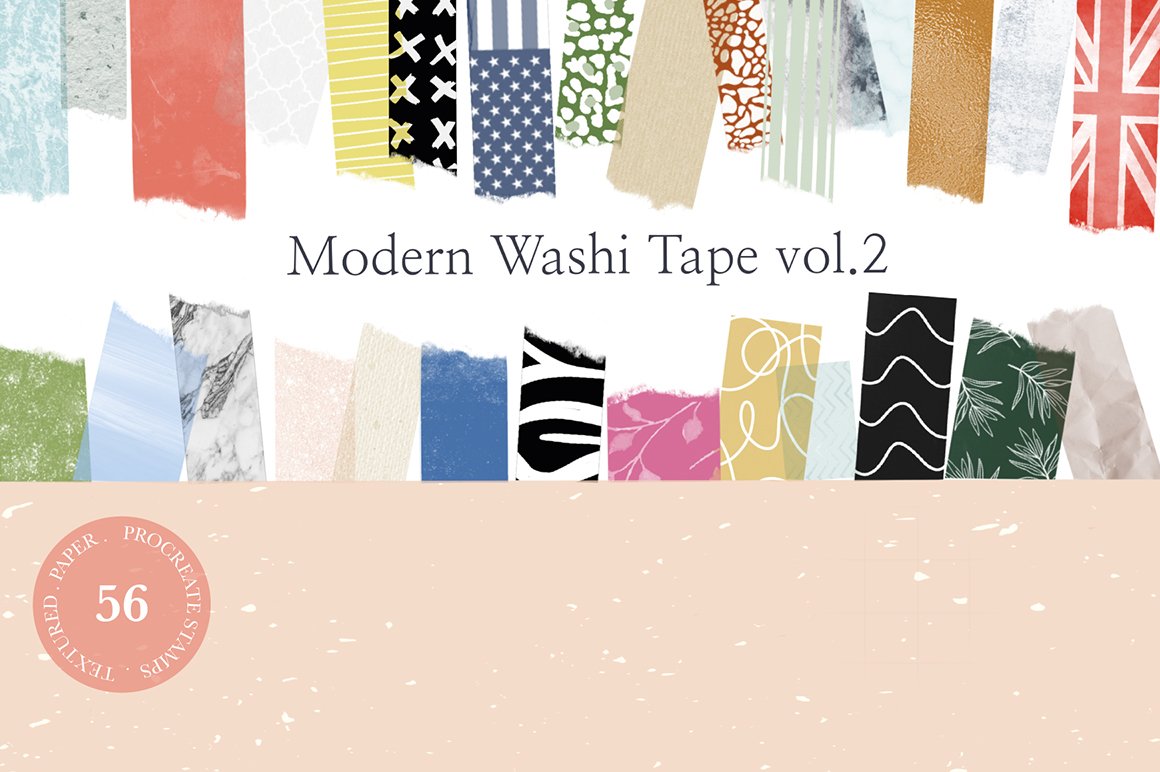 Modern Washi Tape Procreate Brushes - Vol. 2