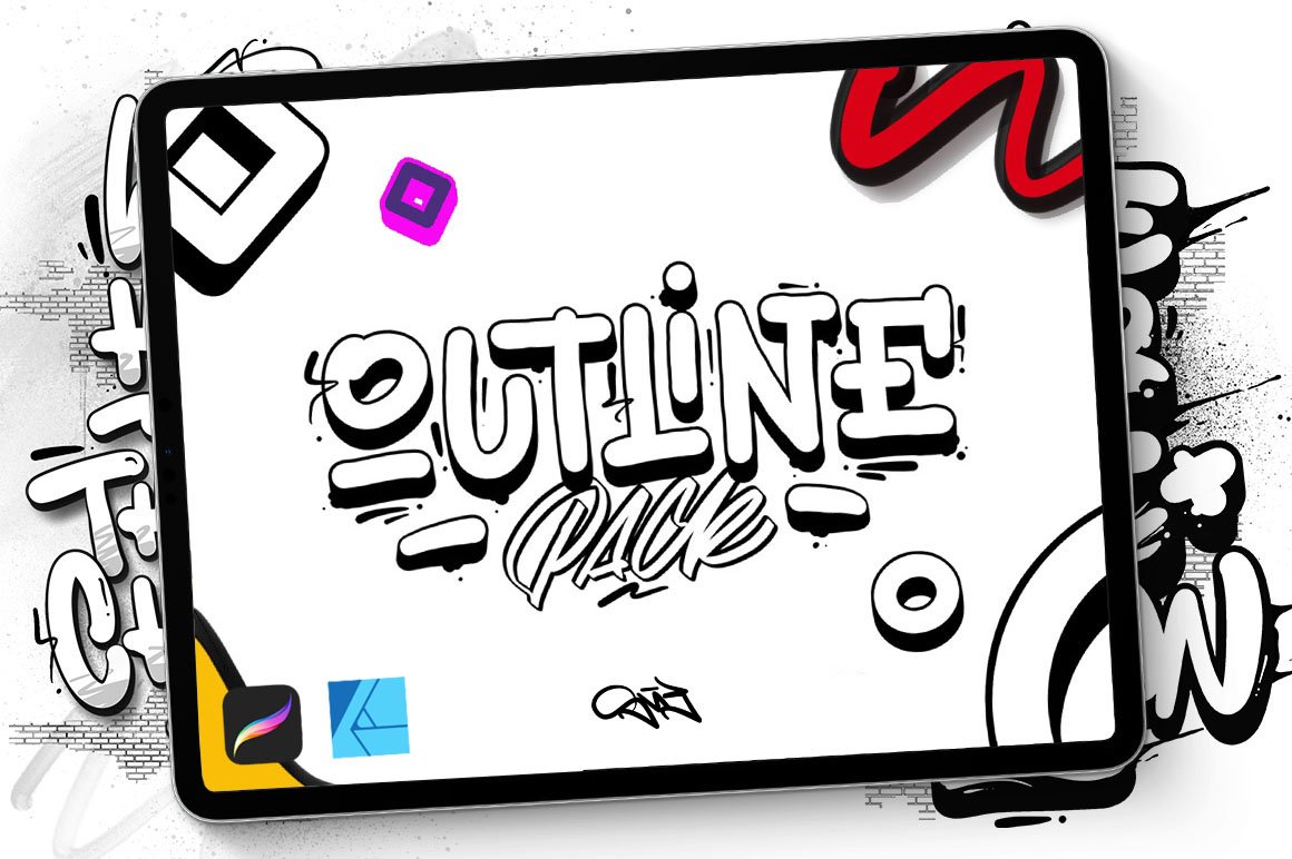 Outline Brushes for Procreate - Outline Pack