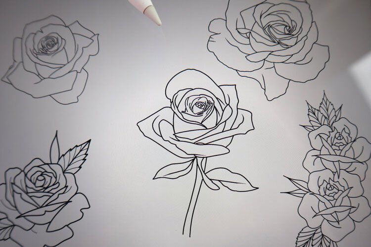 Procreate Tattoo Style Roses
