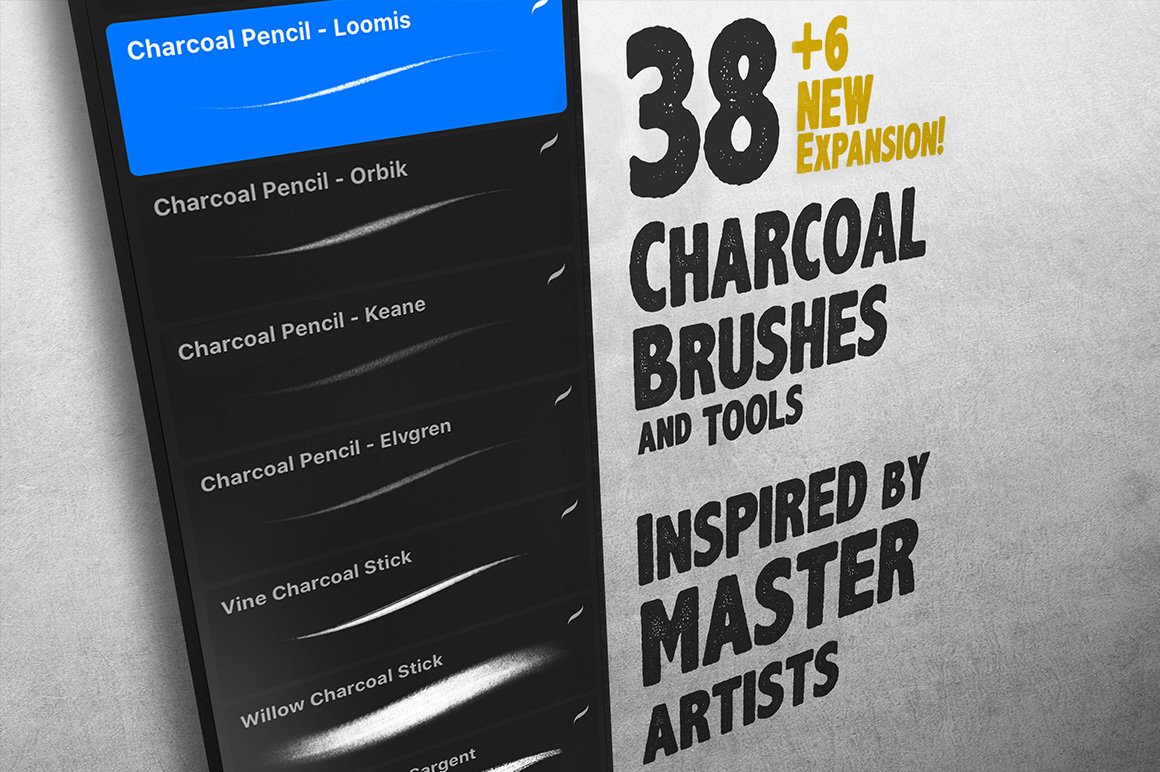 The Charcoal Master Pack: Procreate Brush Set
