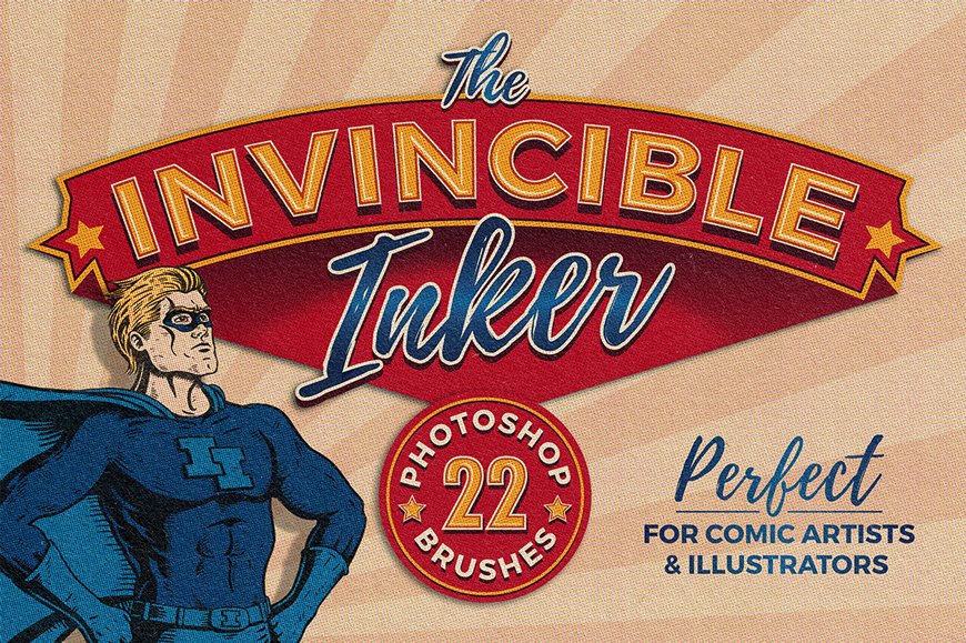 The Invincible Inker - 22 Photoshop Inking Brushes