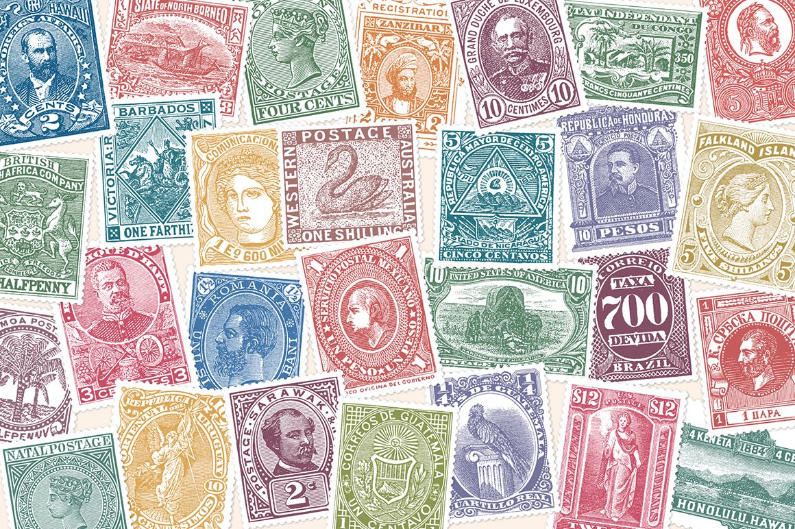 Vintage Postage Stamps Collection