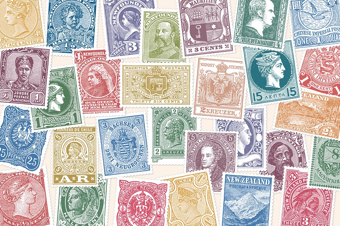 Vintage Postage Stamps Collection