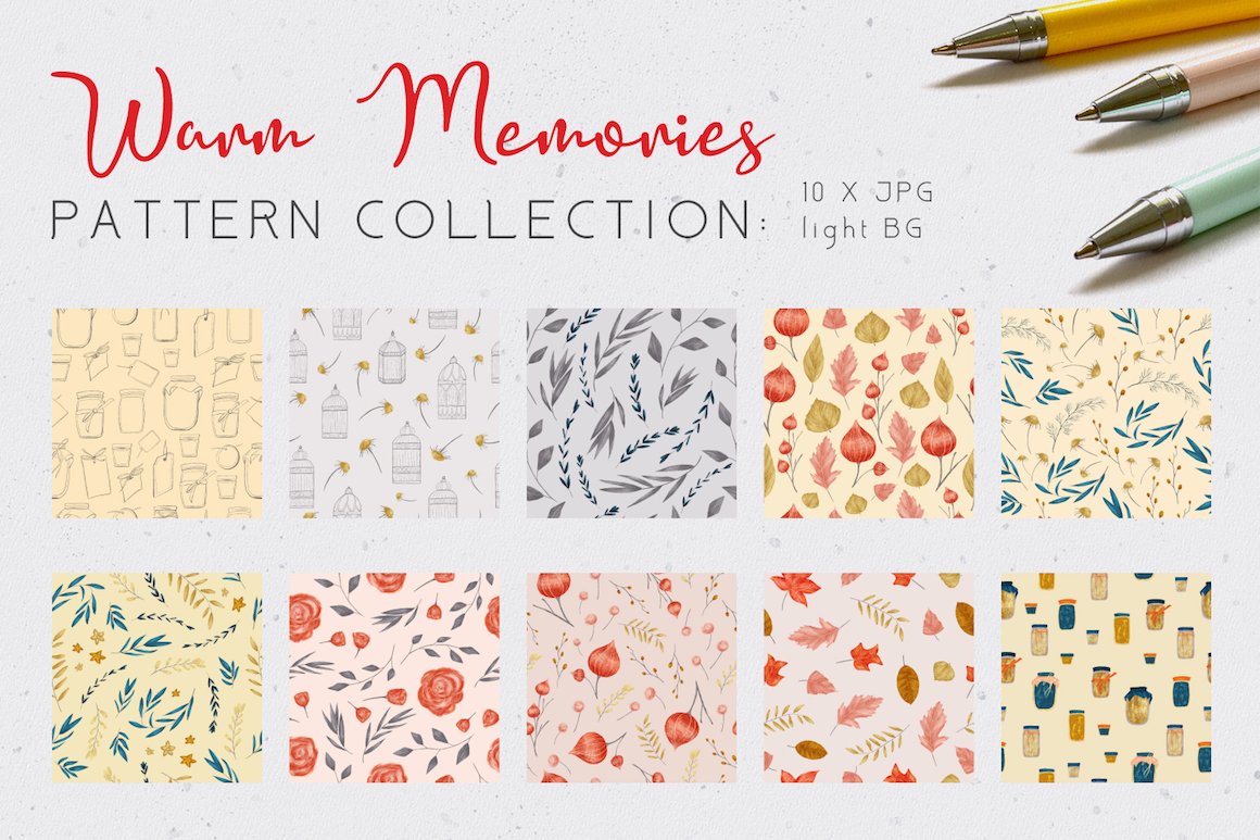 Warm Memories - Autumn Floral Pattern Collection