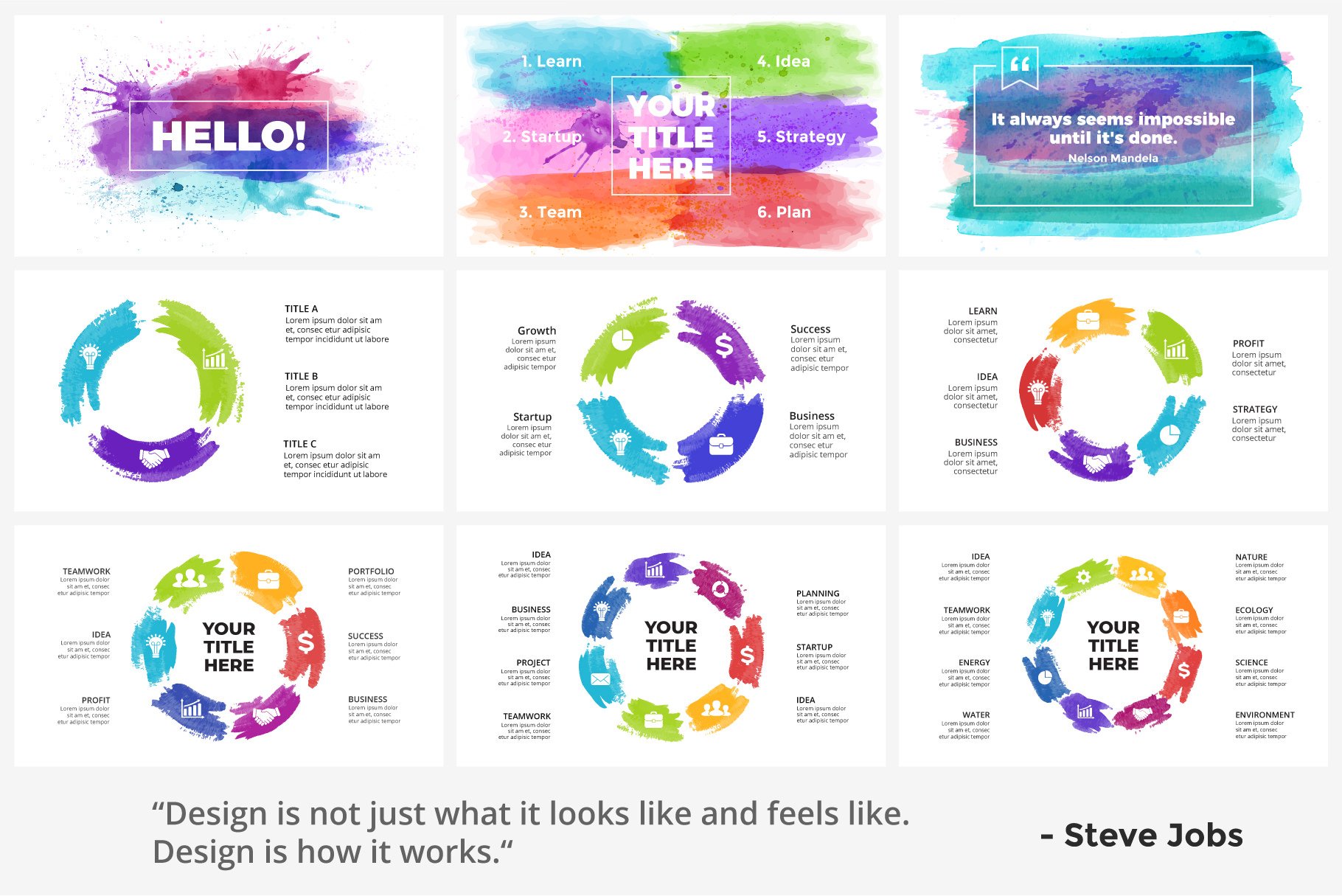 Watercolor Infographics - Presentation Templates