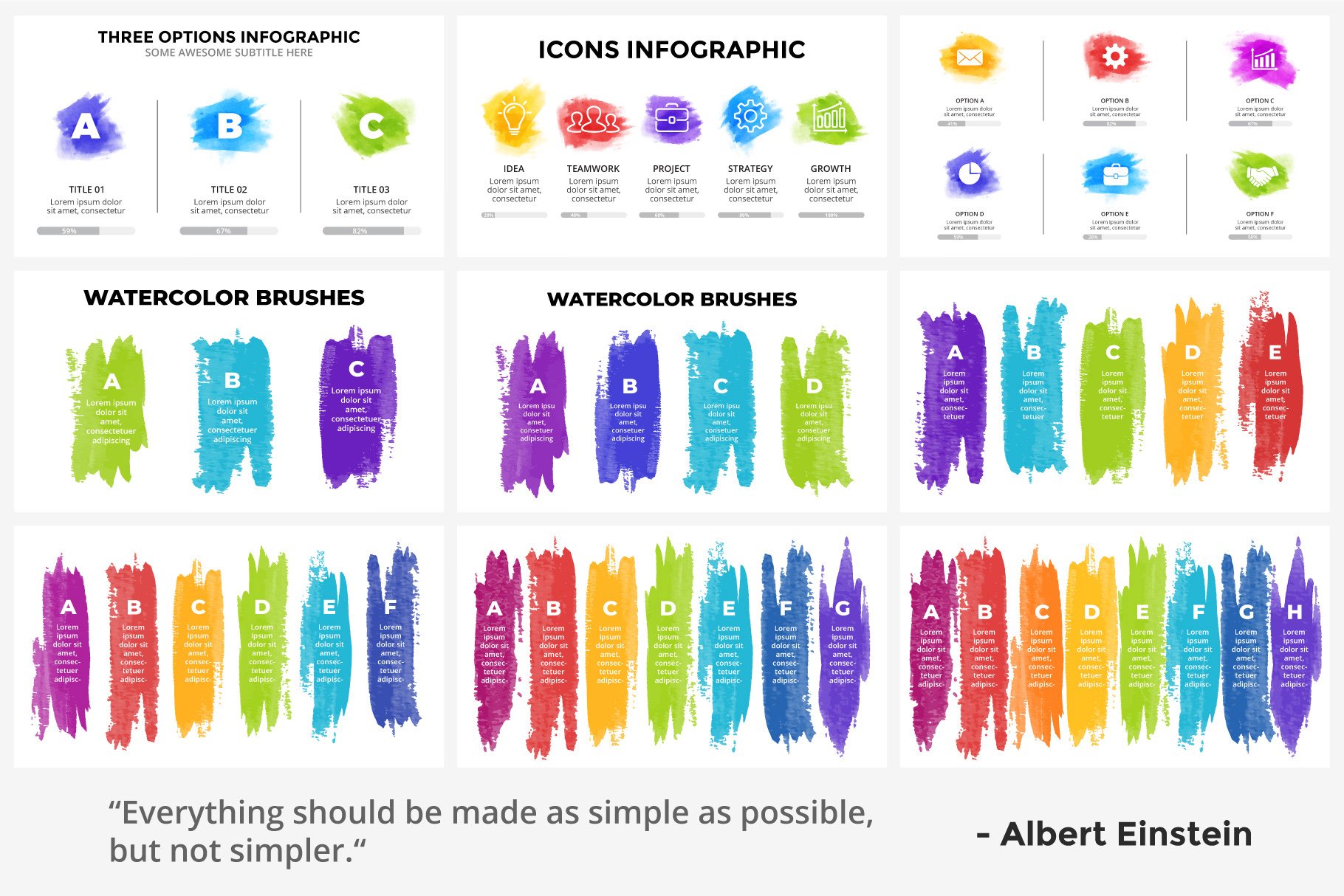 Watercolor Infographics - Presentation Templates