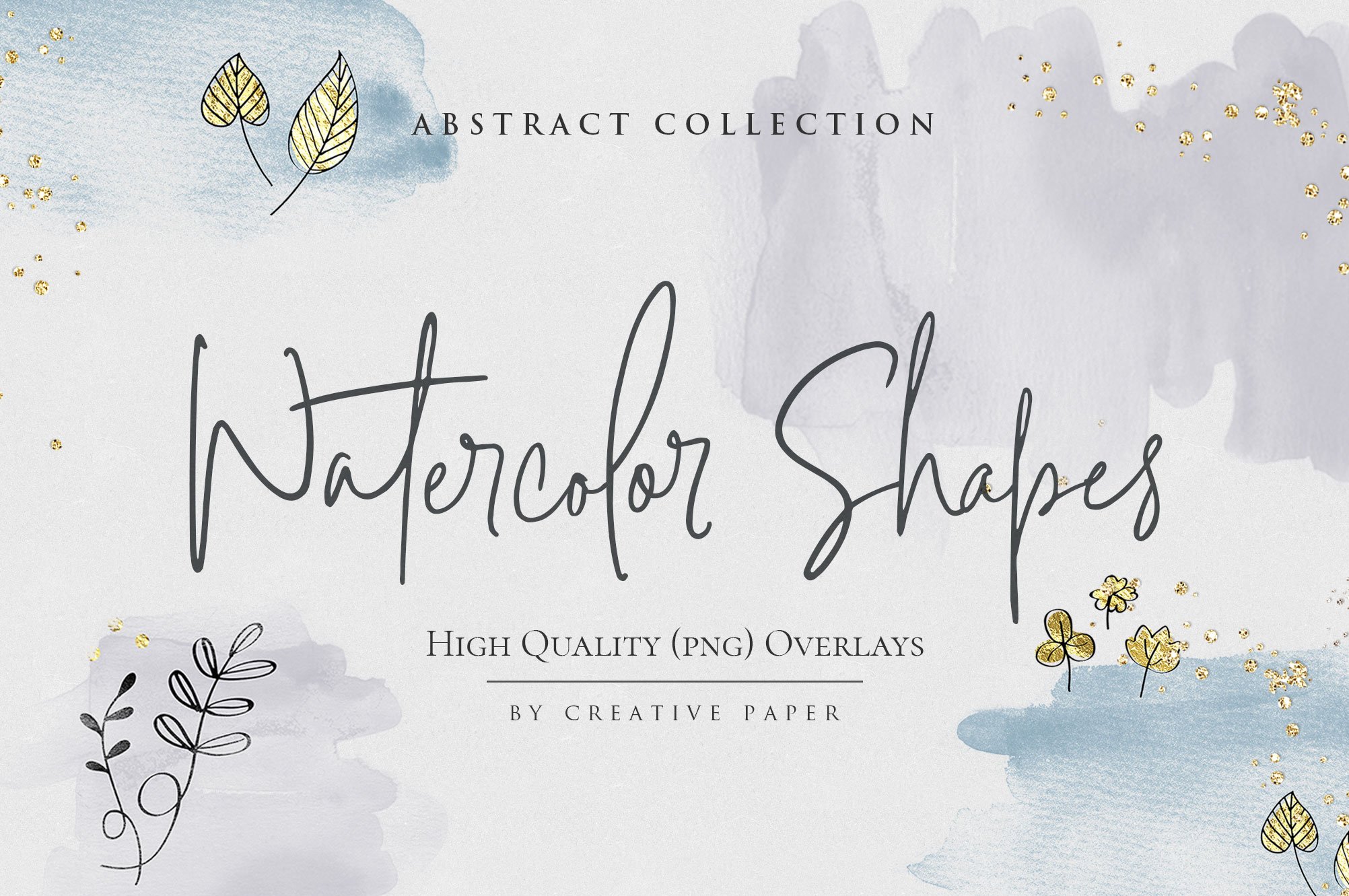 Watercolor Shapes Botanical Overlays