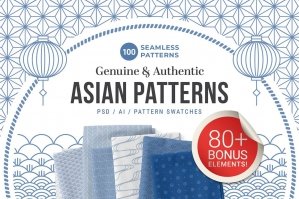 100 Asian Patterns + Bonus Elements