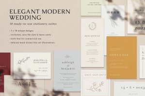 Elegant Modern Wedding - 30 Cards