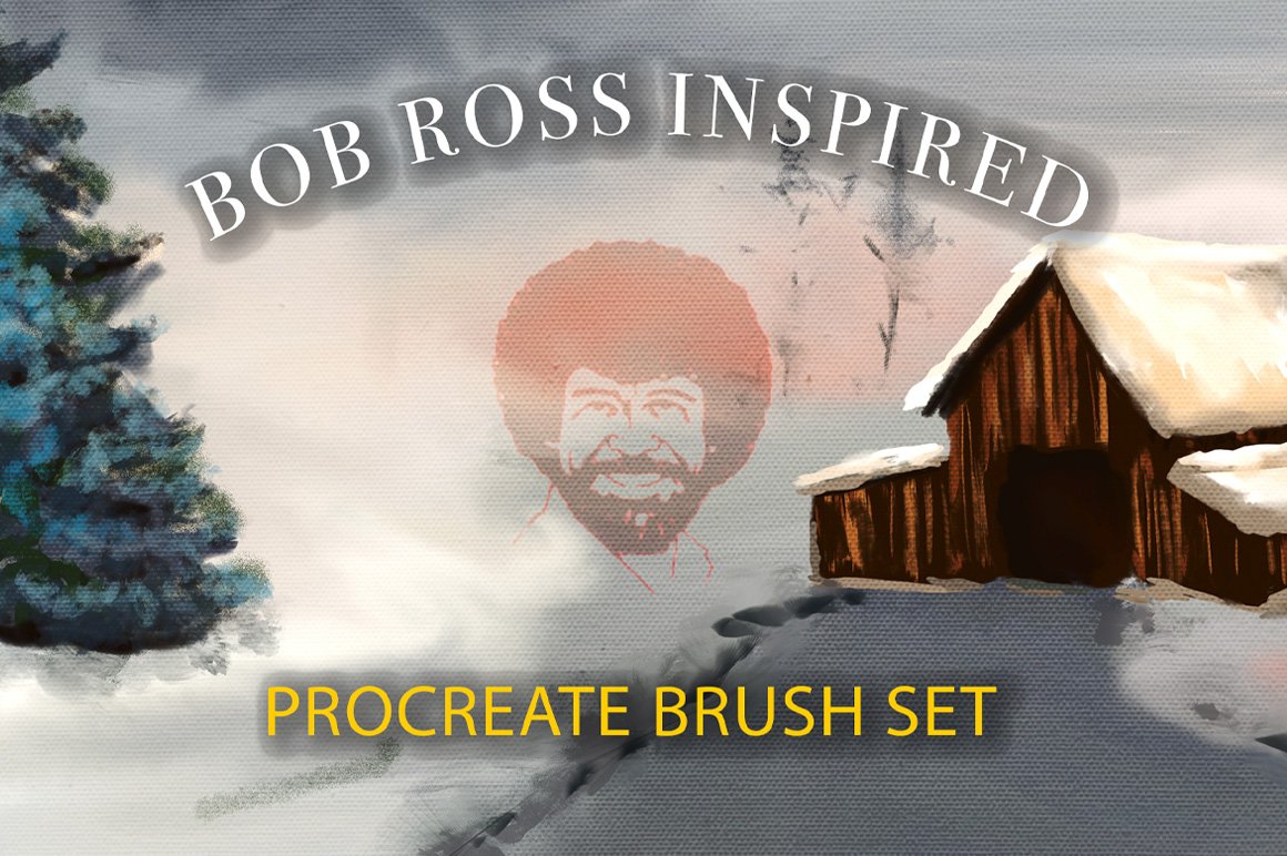 bob ross inspired procreate brushes free