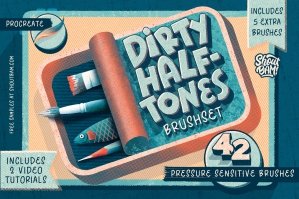 Dirty Halftones BrushSet & Video Tutorials