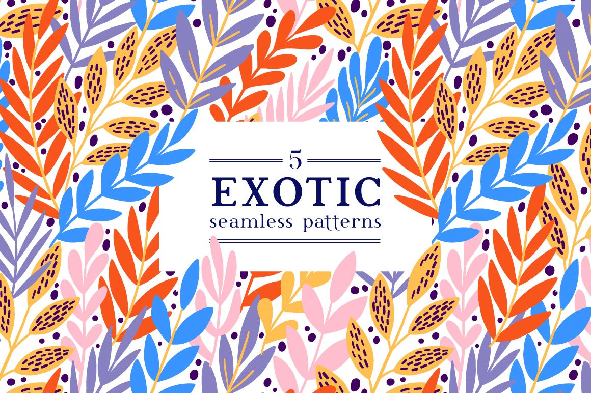 Exotic Leaves Seamless Pattern