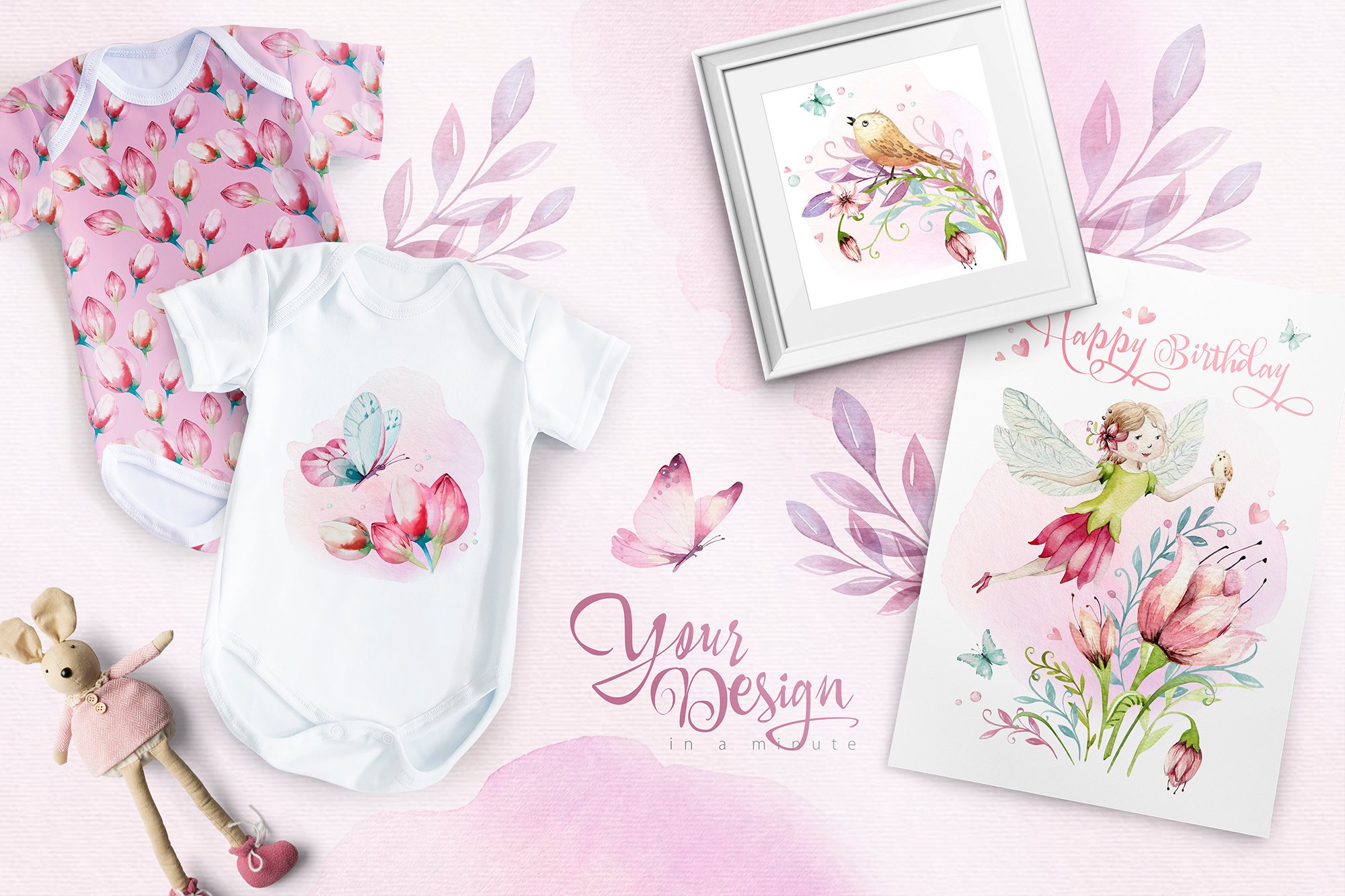 Fairy and Flowers Magic Watercolor Collection