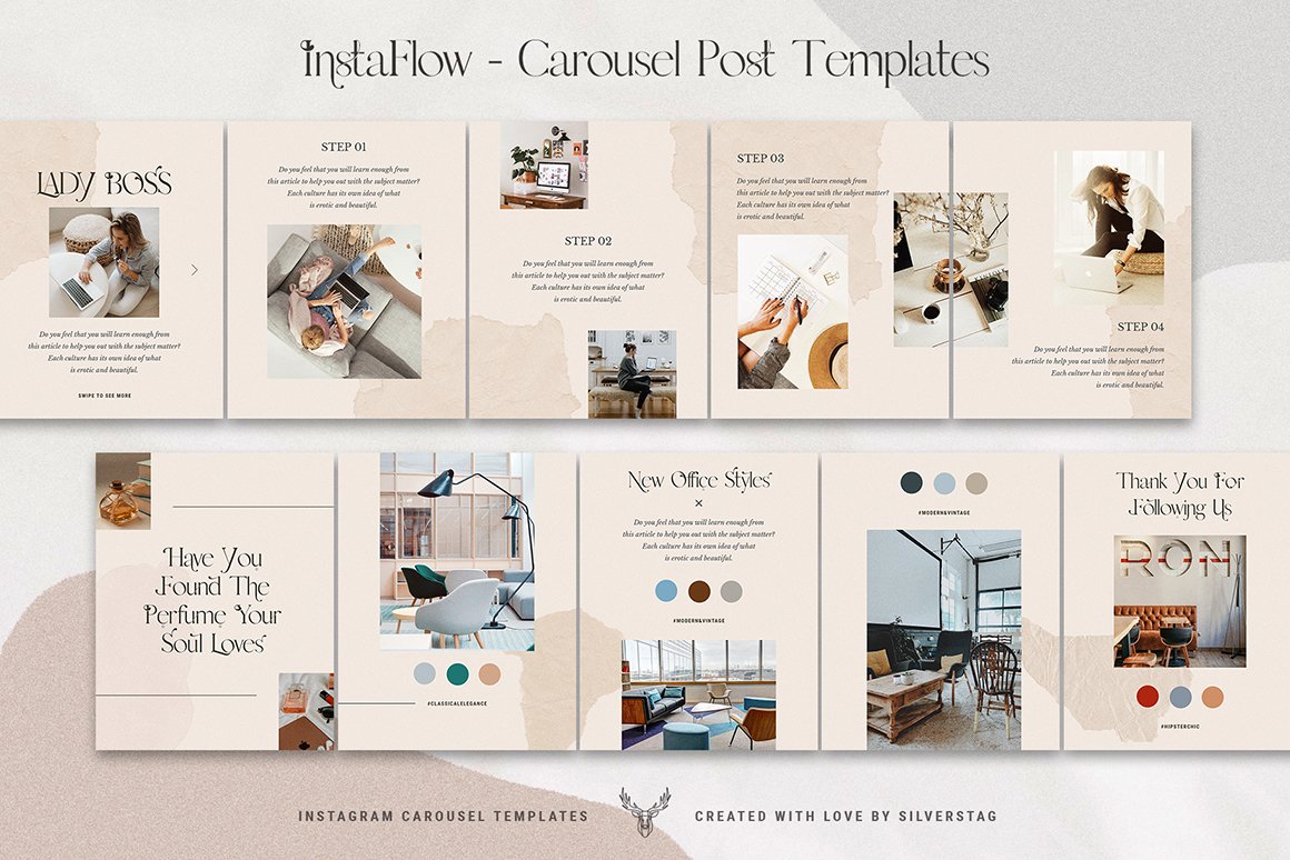 InstaFlow - Carousel Post Templates
