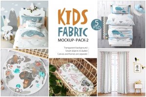 Kids Fabric Mockup Pack 2