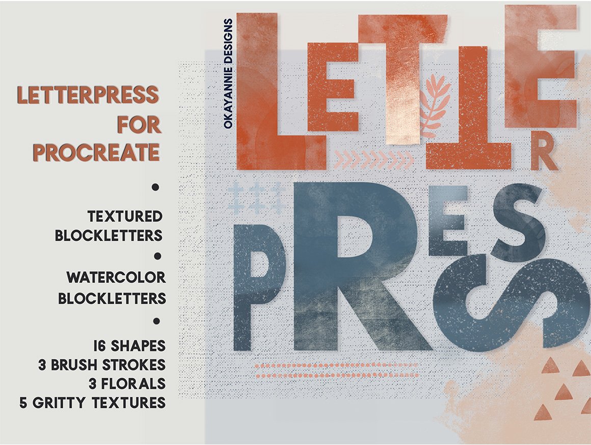 LetterPress Brushes for Procreate