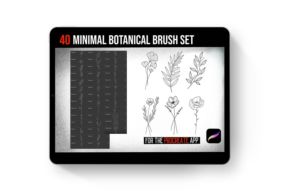 Minimal Botanical Brush Set