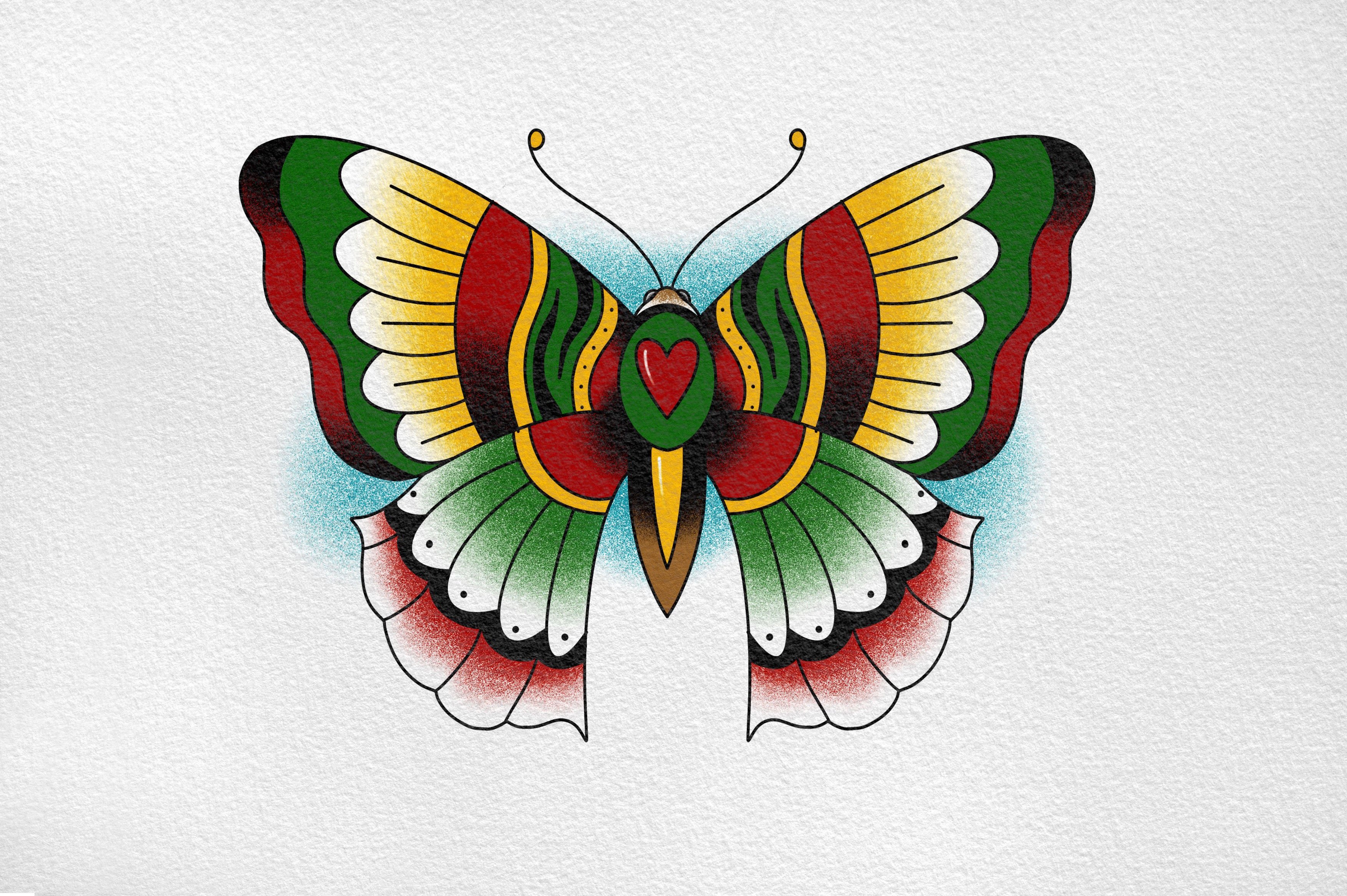 Procreate Tattoo Moths & Butterflies Brush Set
