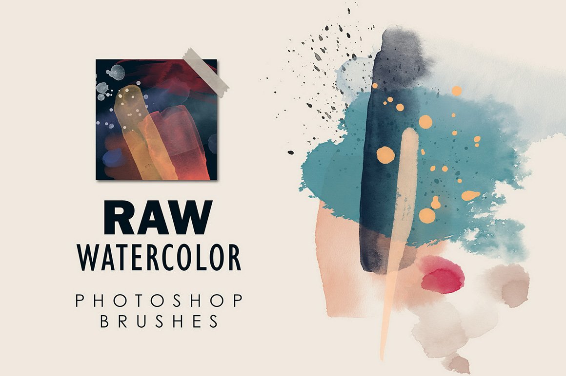 Raw Watercolor - Photoshop Stamp Brushes