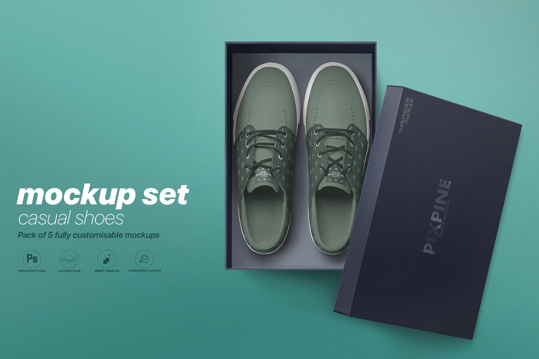 Realistic Sneaker and Box Mockups Pack