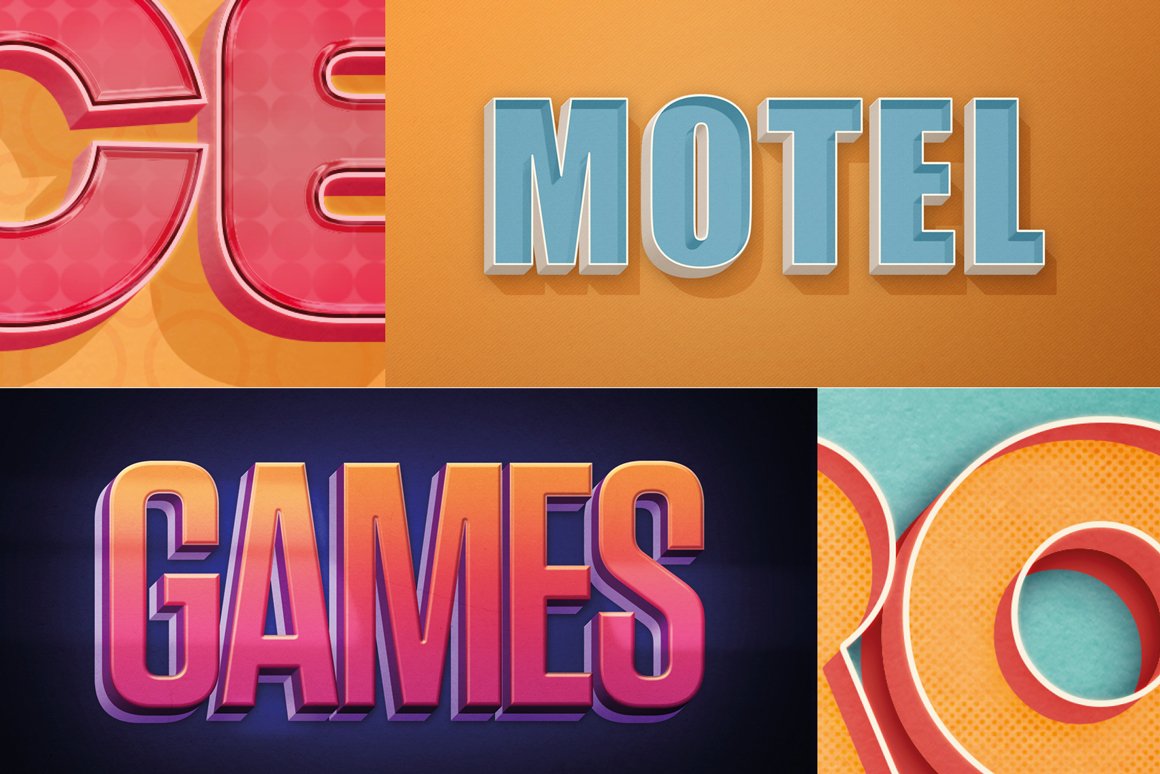 Retro Photoshop Text-Effects Pack 1