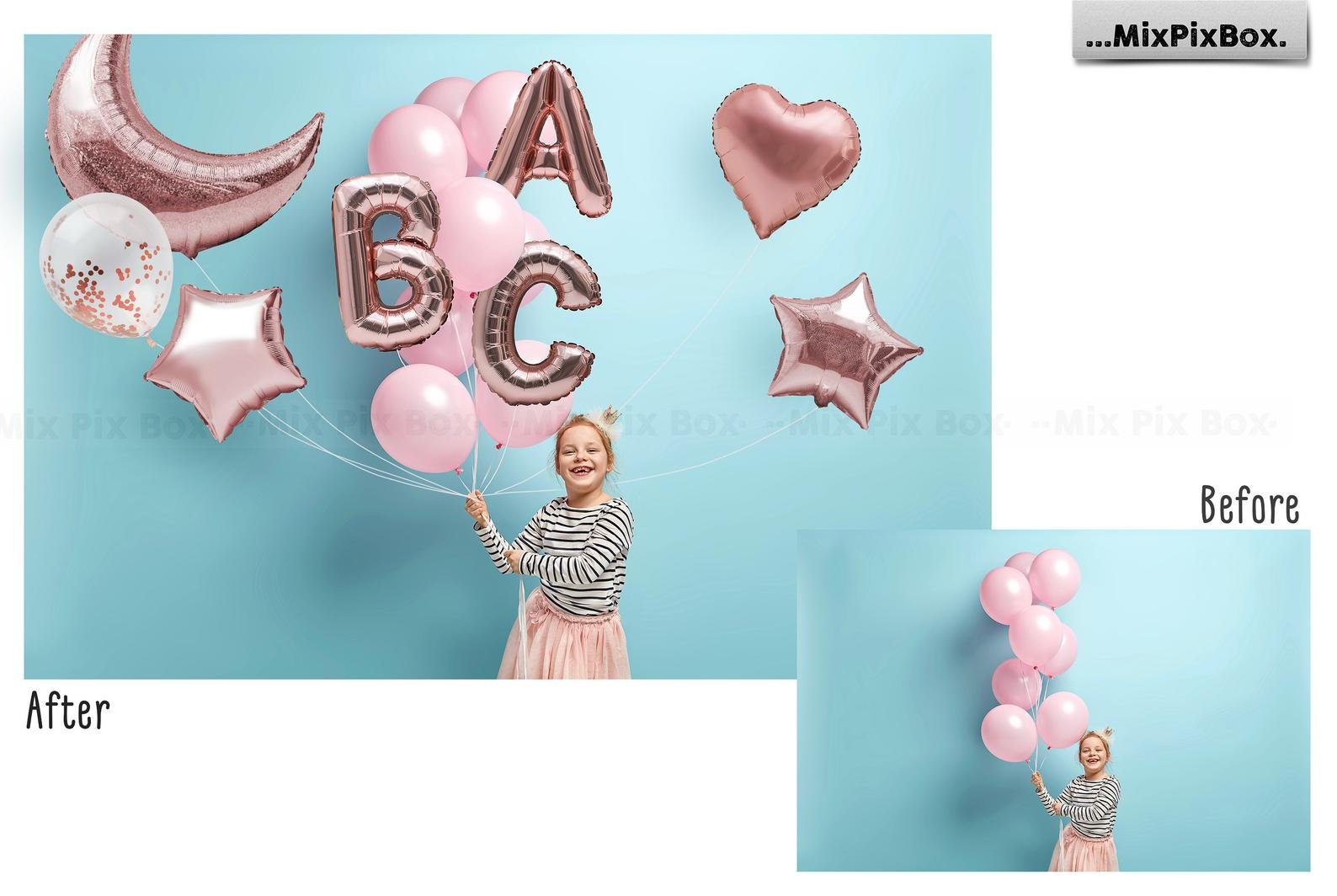 Rose Gold Foil Balloons Overlays