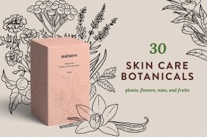 Skincare Botanicals - 30 Illustrations