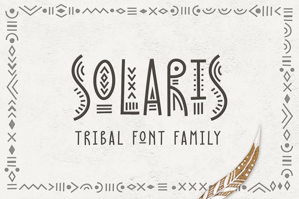 Solaris - Tribal Font Family - Design Cuts