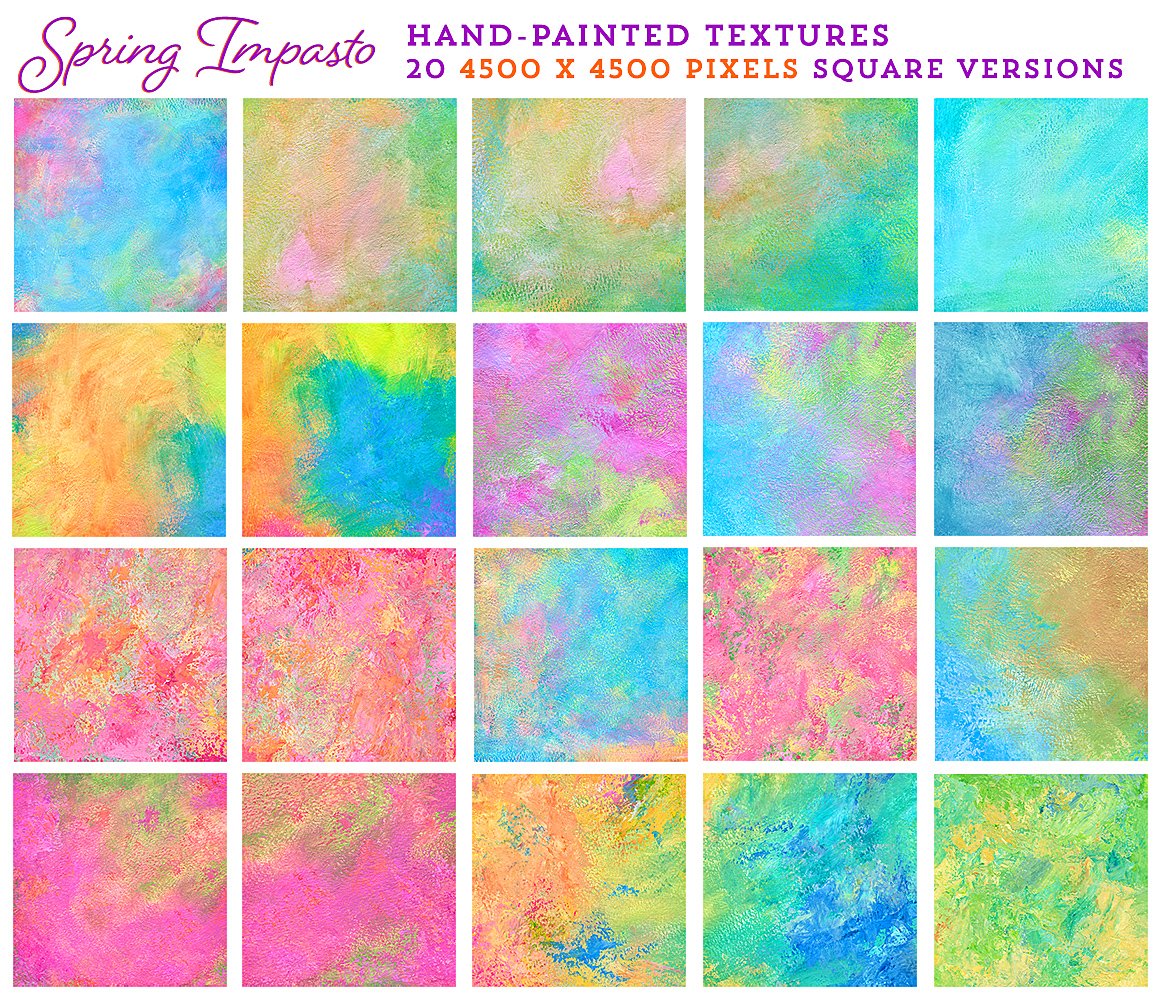 Spring Impasto Painted Texture Collection