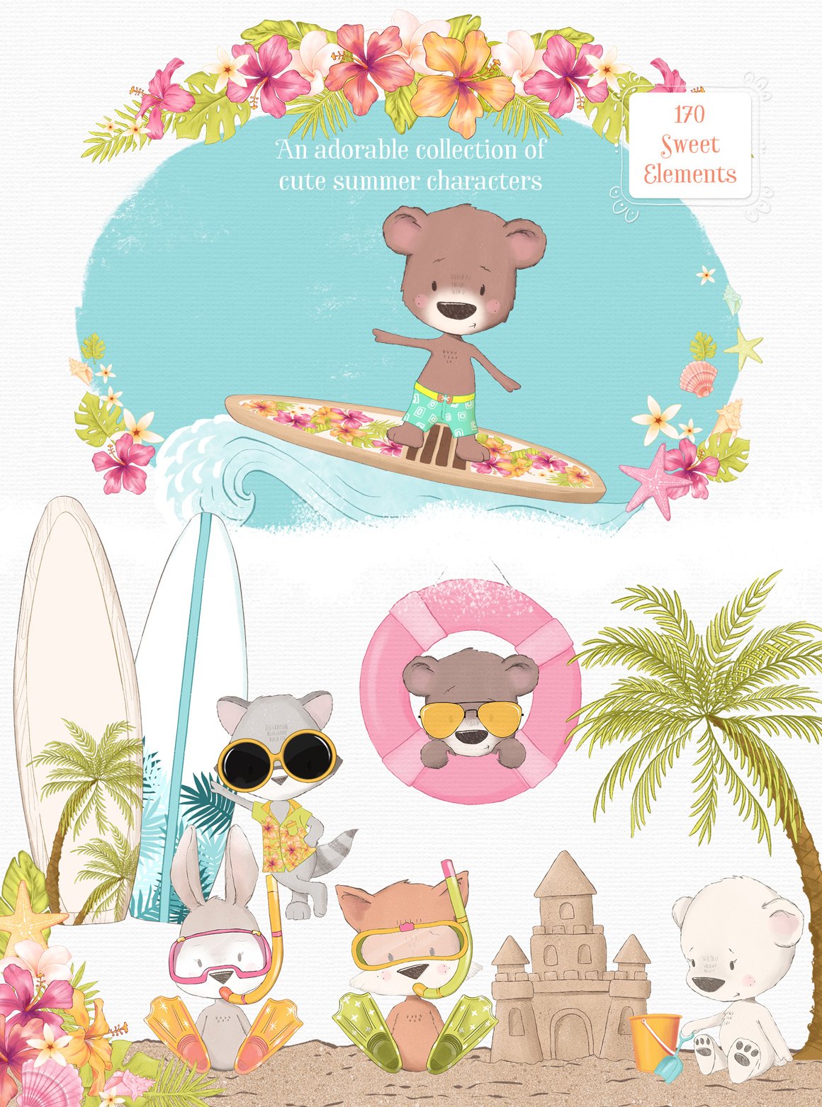 Summer Lovin' Animal Clipart Kit