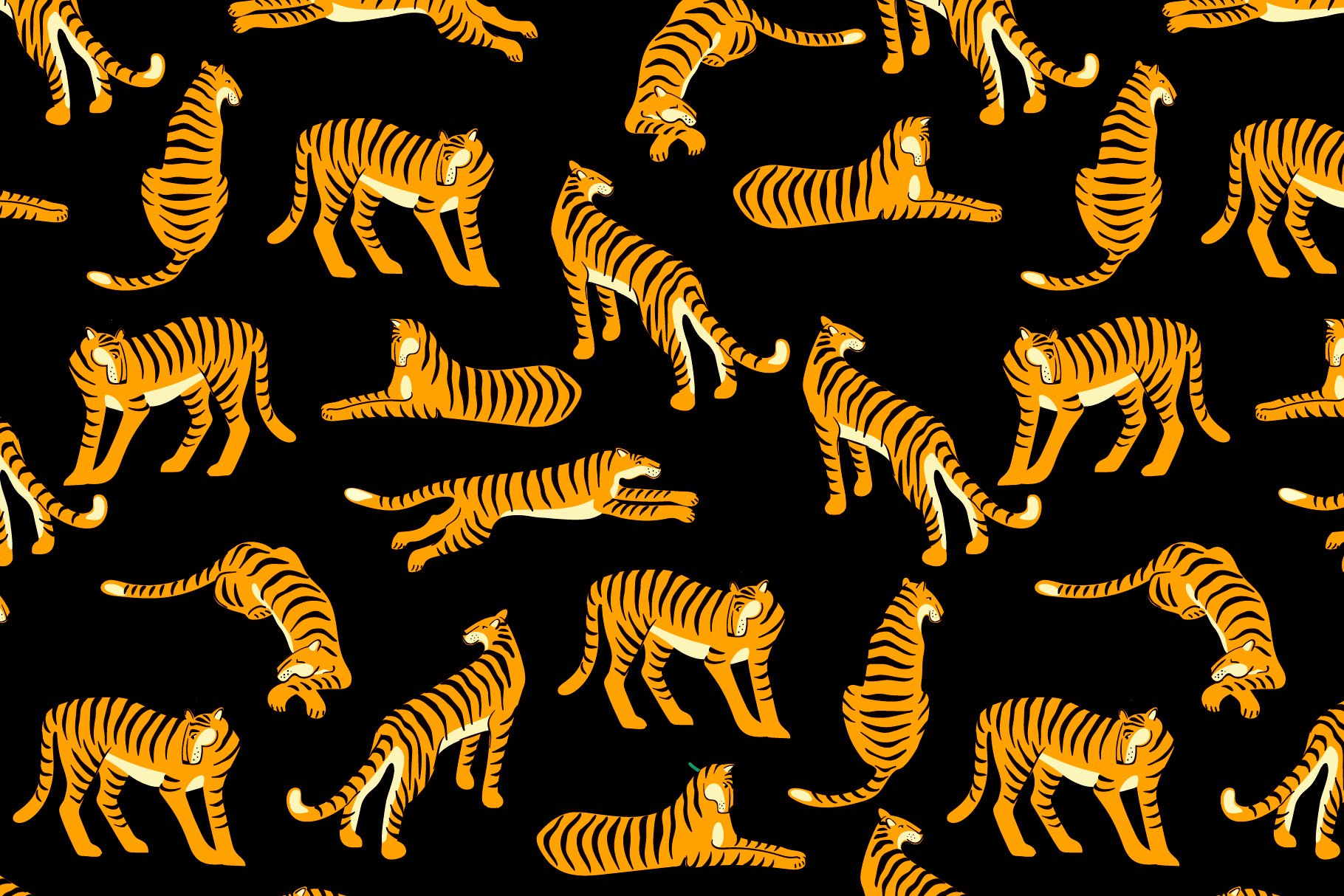 Tiger Collection. Patterns & Elements